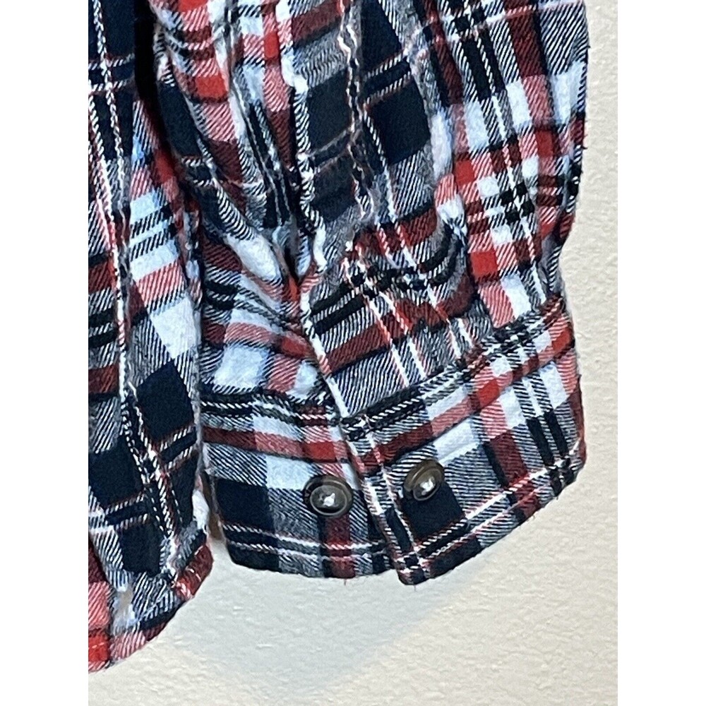 Blue Mountain Men’s Red Black White Plaid Button Down Shirt Size Large - Picture 4 of 5